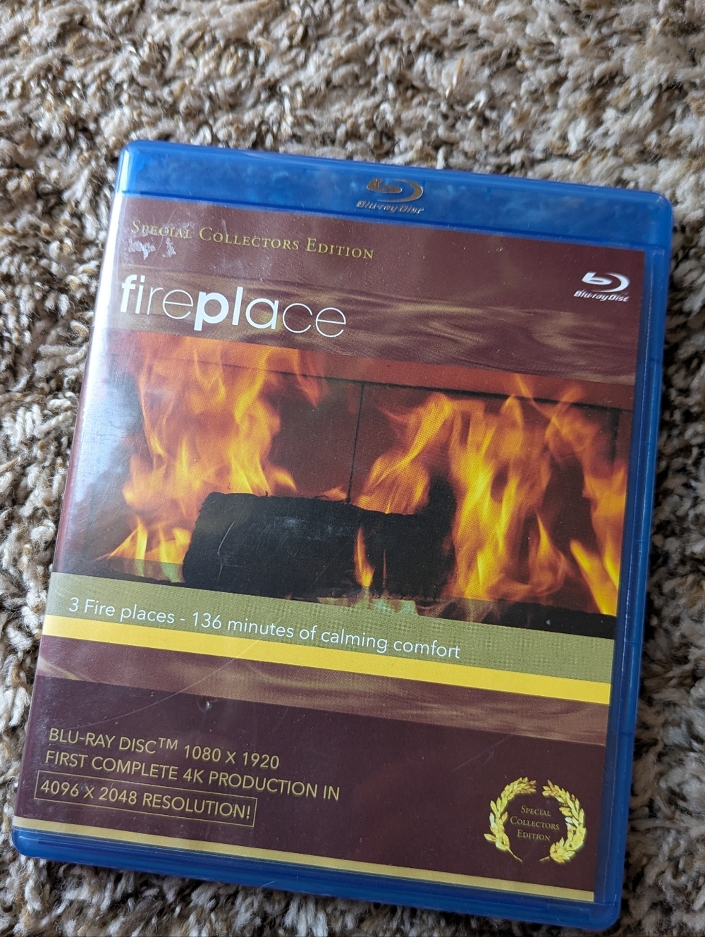fireplace Blu-ray Fireplace Video, 3 Fire Places-136 Minutes Of Calming comfort